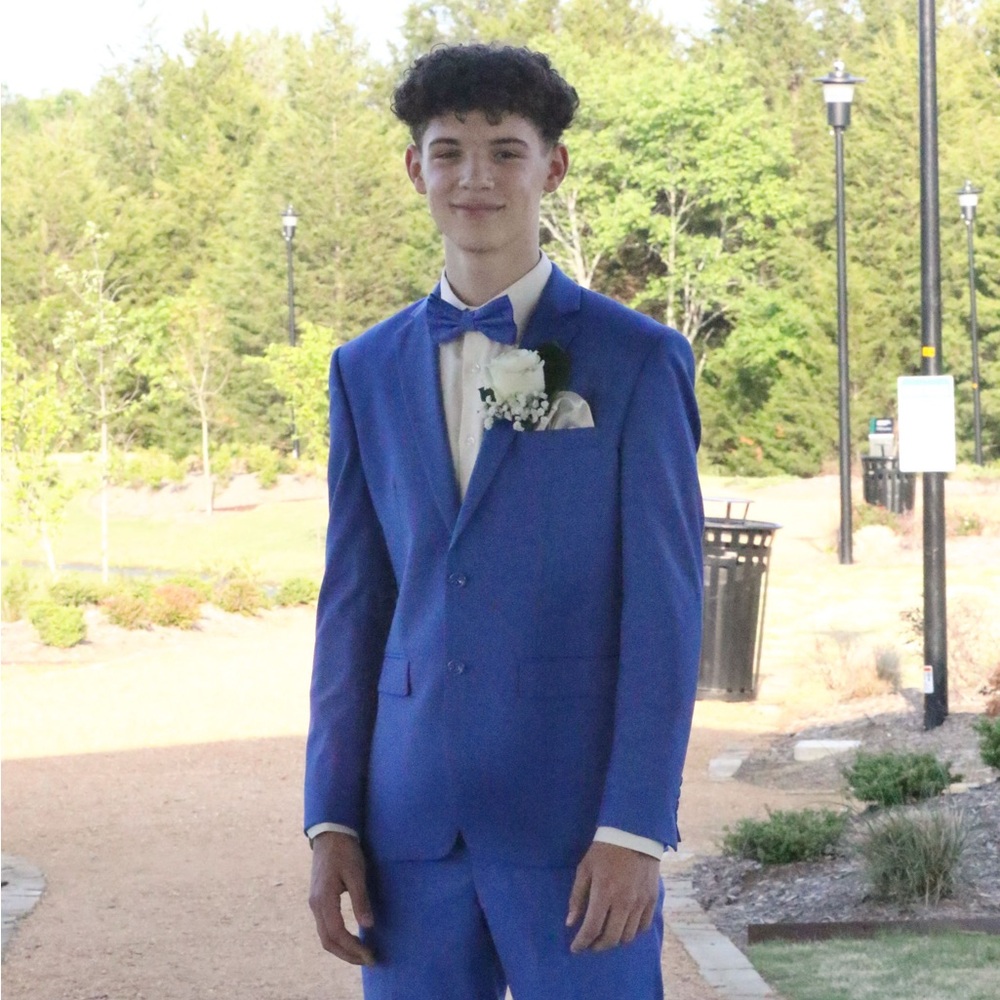 Men's Blue Suit with Bow Tie